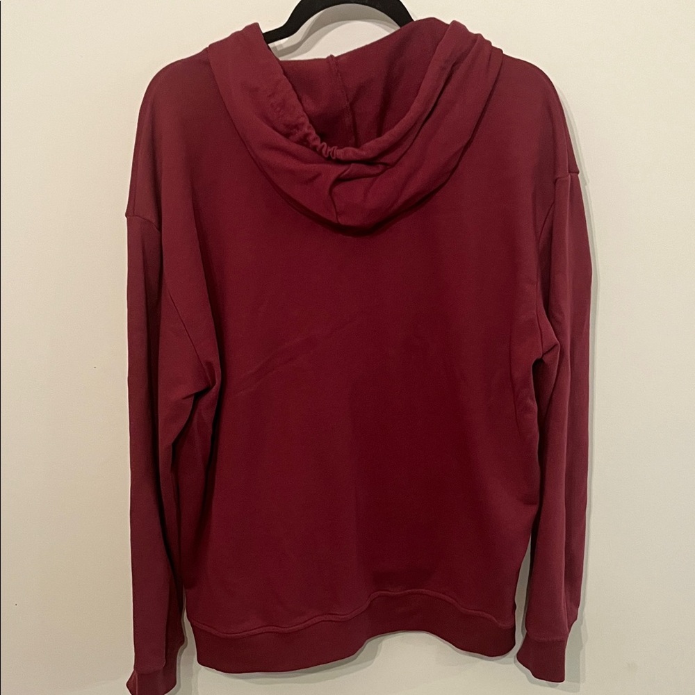 Colorblock Maroon Hoodie with Teal and Blue Panels - Picture 3 of 5
